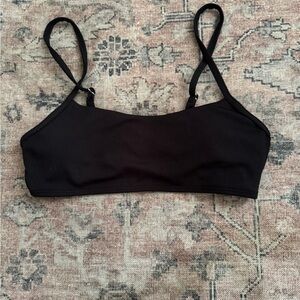 Black Ribbed SHEIN Bikini Top